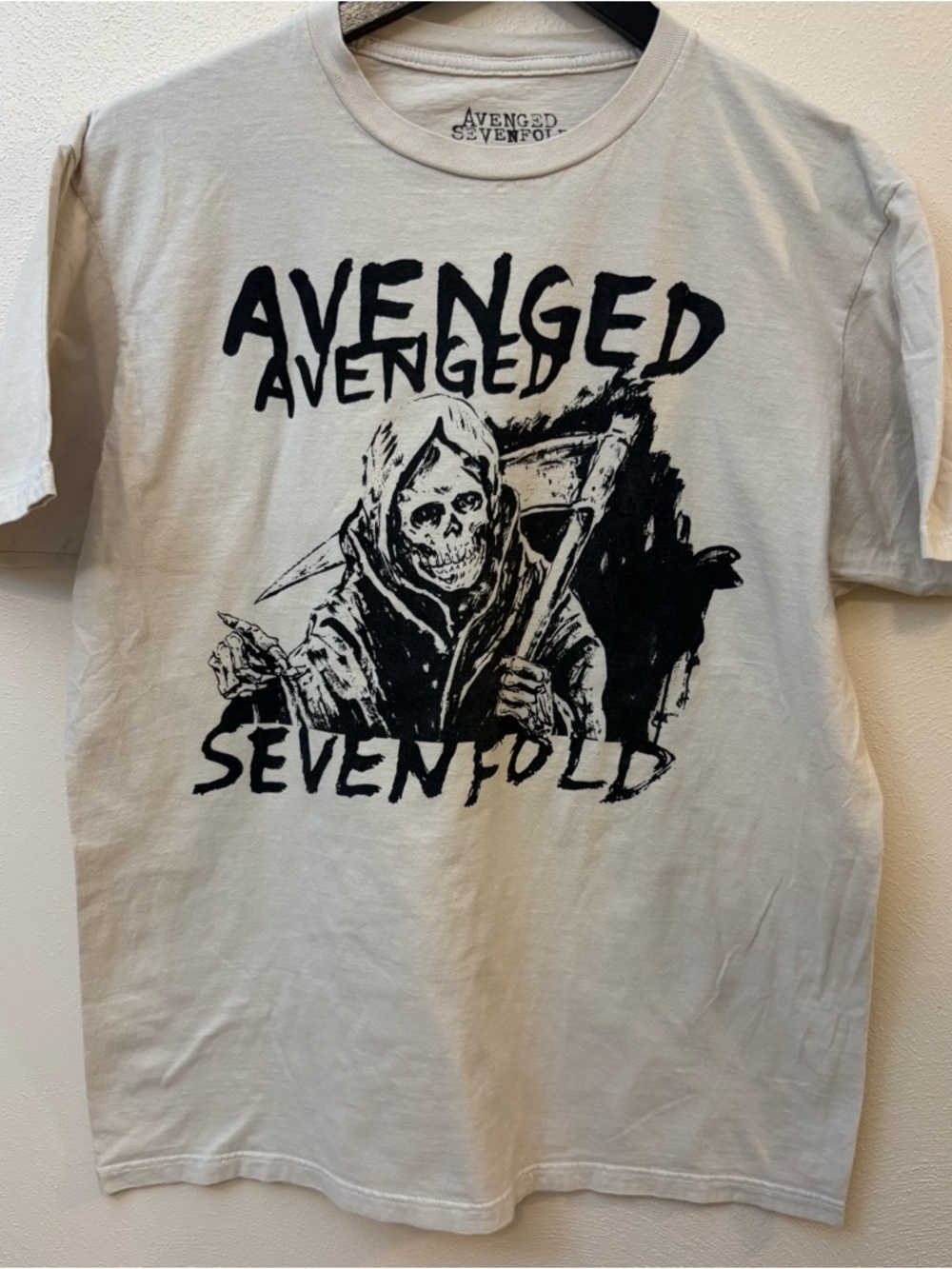 Men's Short Sleeve Avenged Sevenfold Band Tee - Tan